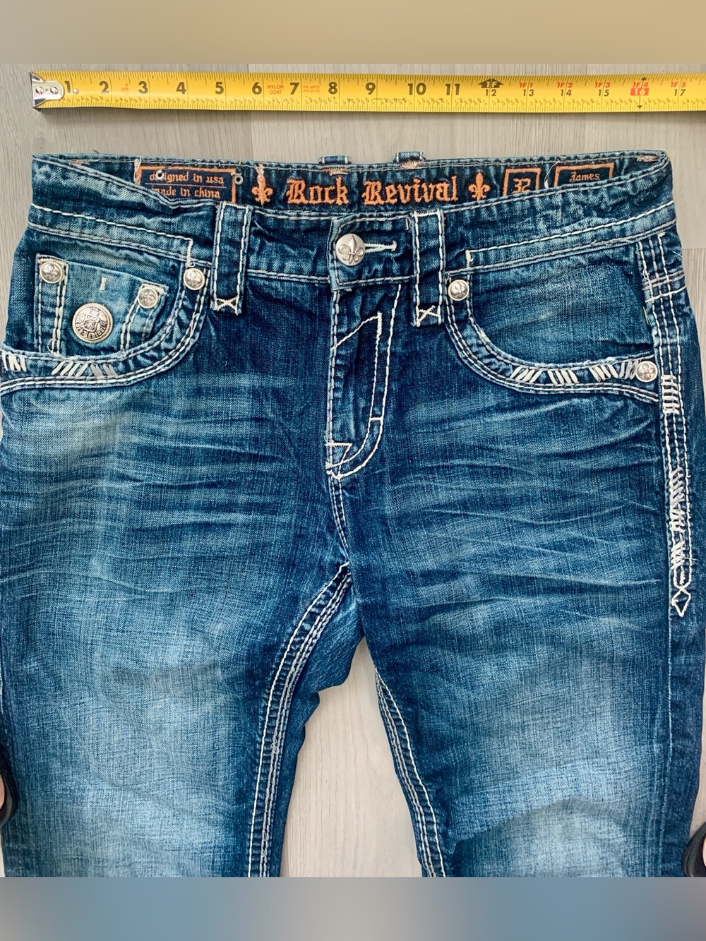 Rock Revival James Boot Cut Blue Men’s Jeans - Picture 9 of 12
